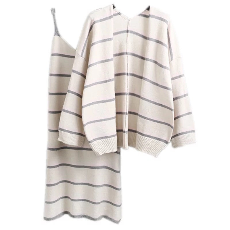 Women's long sweater knit cardigan