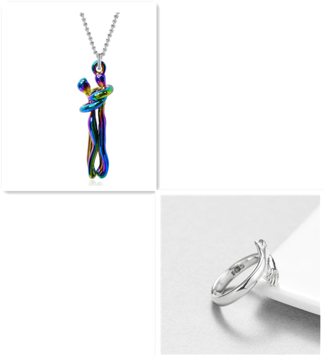 Love Hug Necklace – Unisex Clavicle Chain for Couples