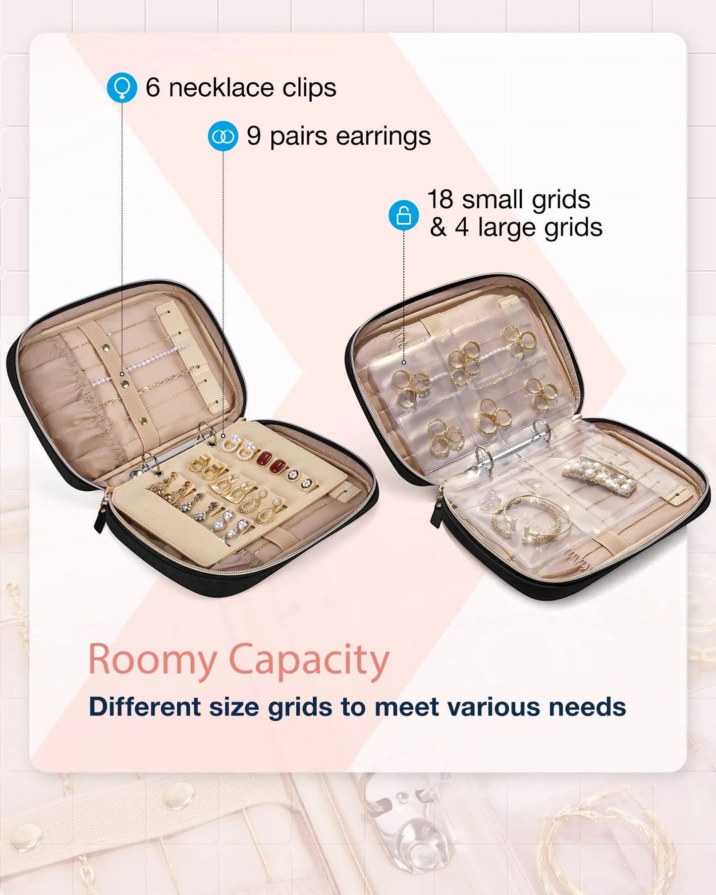 Transparent Jewelry Travel Organizer Case