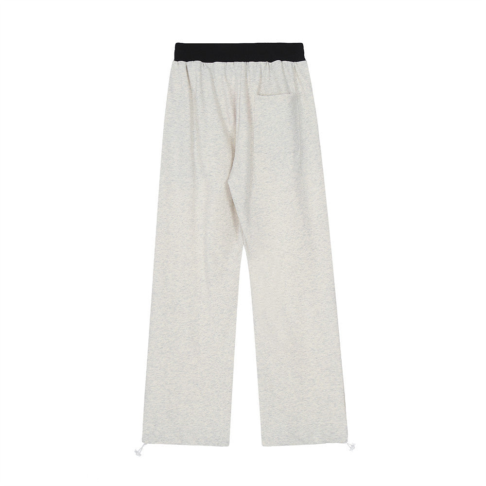 Men's American Style Trend Baggy Straight Trousers Drawstring Pants Feet Ankle Banded Pants Sweatpants