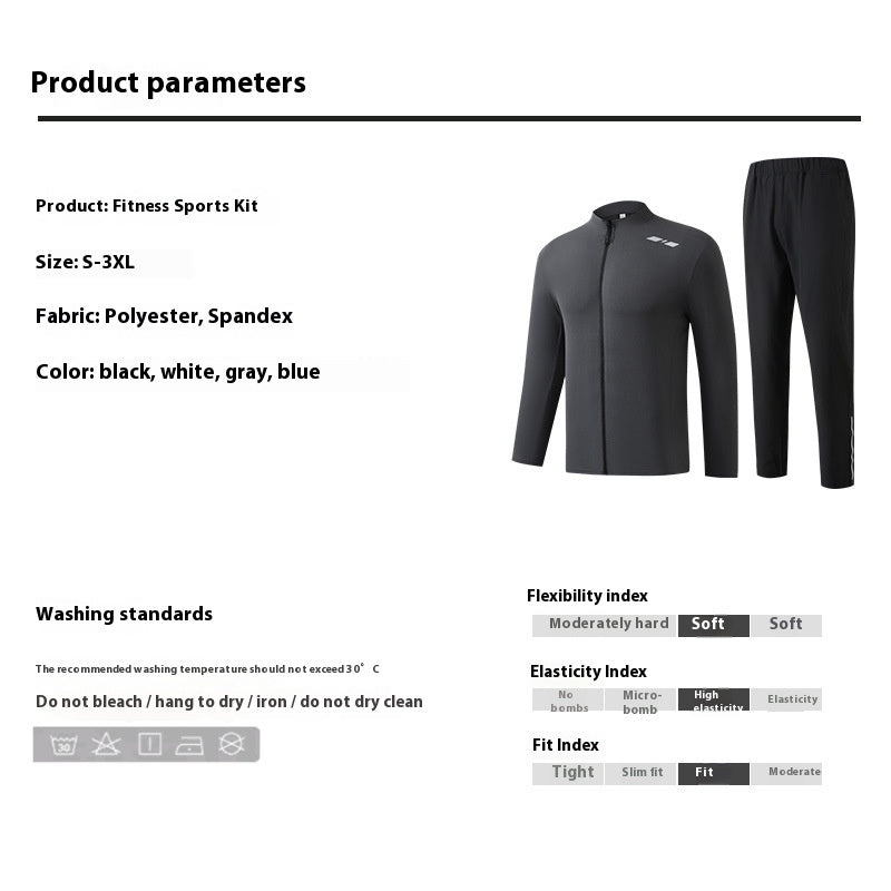Autumn Leisure Running Stand Collar Suit Fitness Clothes Warm Cycling Clothing