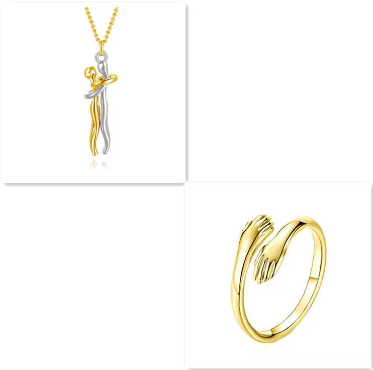 Love Hug Necklace – Unisex Clavicle Chain for Couples