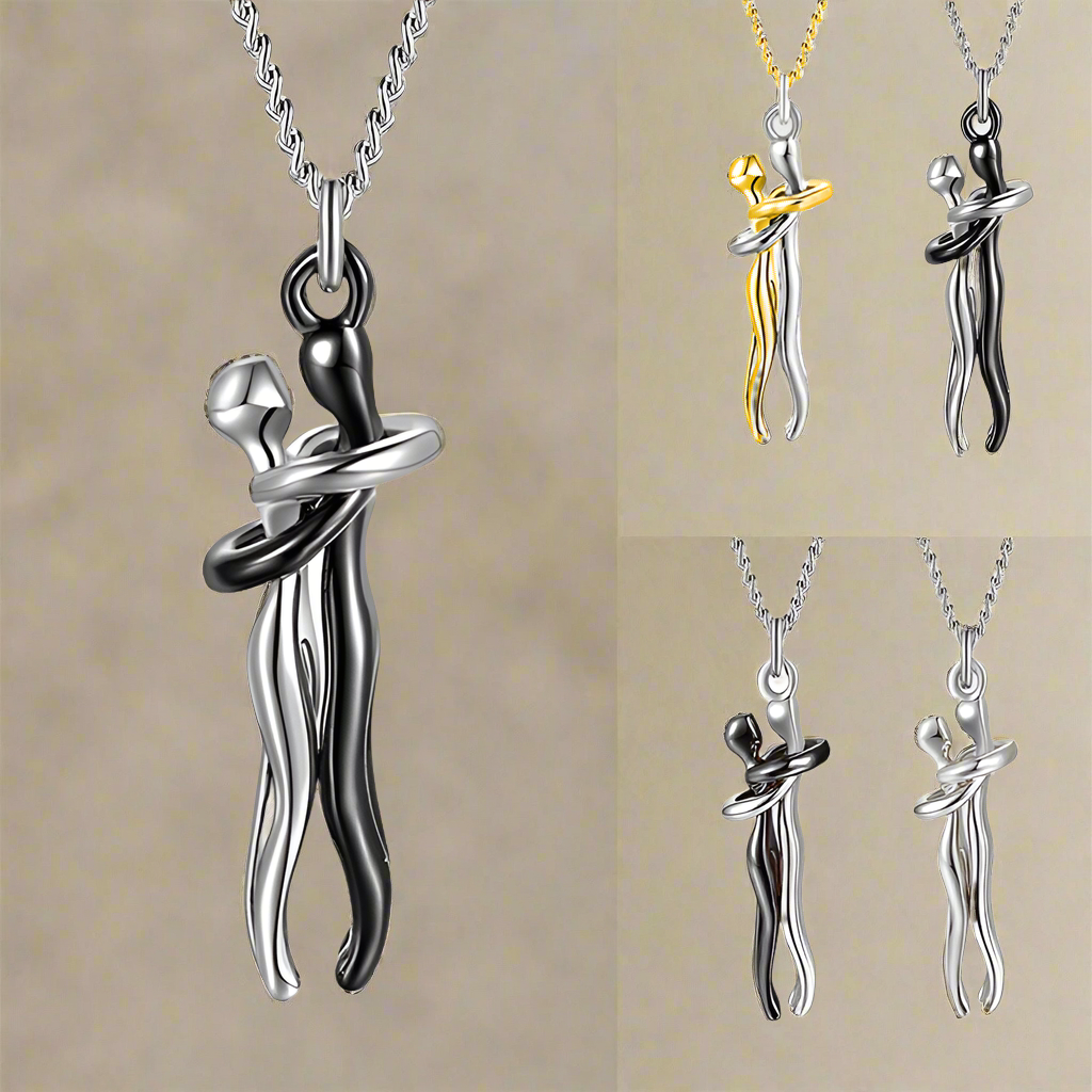 Love Hug Necklace – Unisex Clavicle Chain for Couples