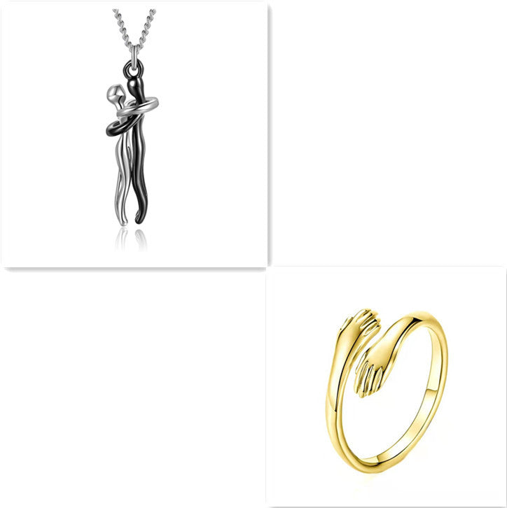 Love Hug Necklace – Unisex Clavicle Chain for Couples
