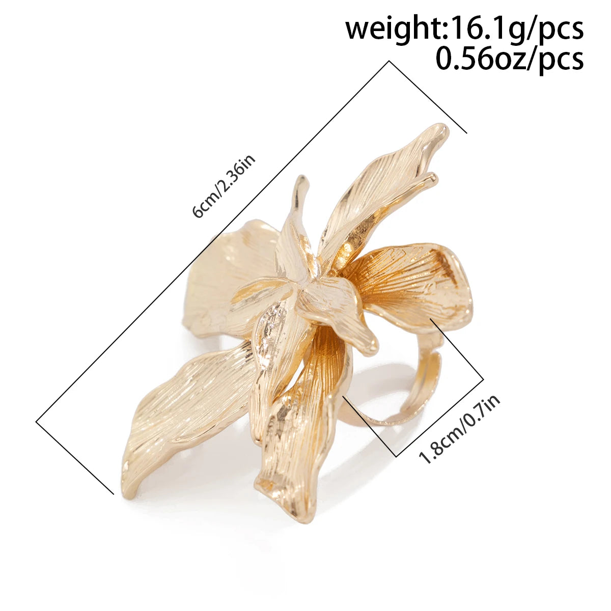 Exaggerated Bilayer Big Flower Ring