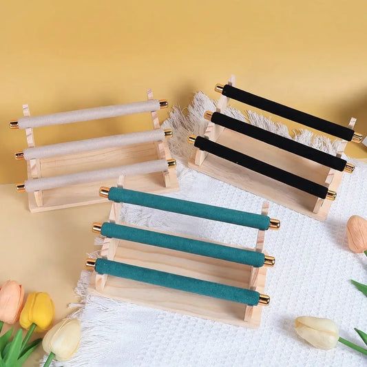 3-Tier Wooden Ring Holder
