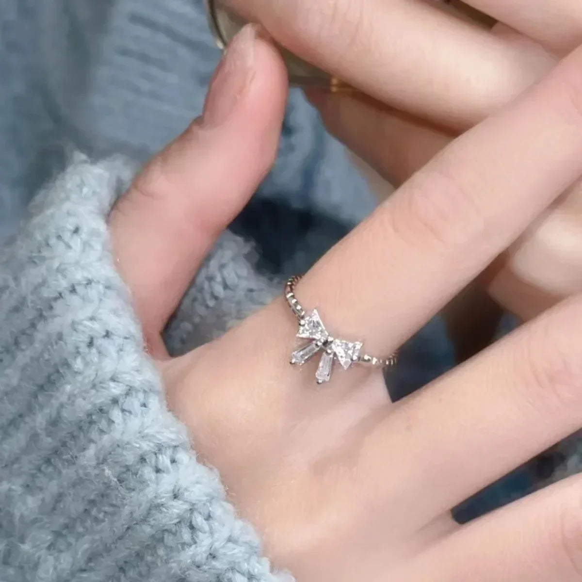 Shiny Bowknot Open Ring