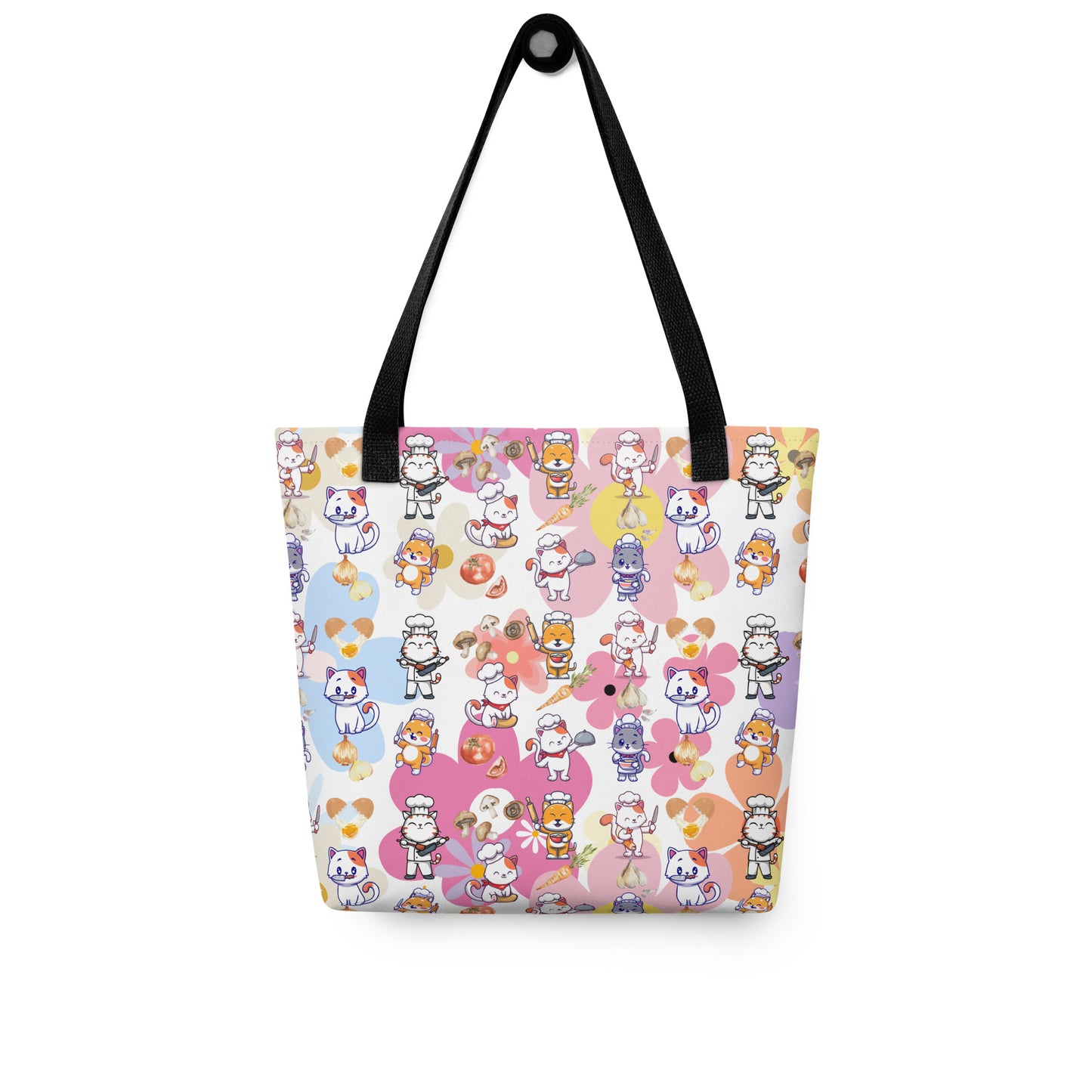 Chef Cat Floral Tote Bag