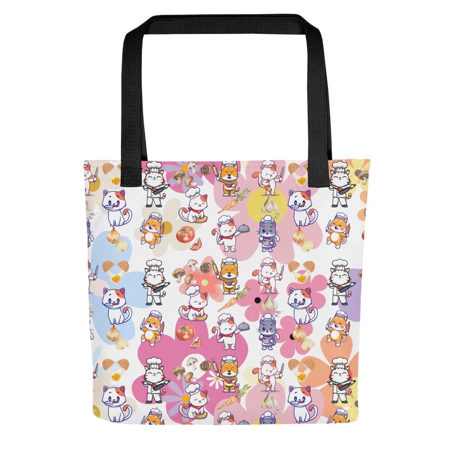 Chef Cat Floral Tote Bag