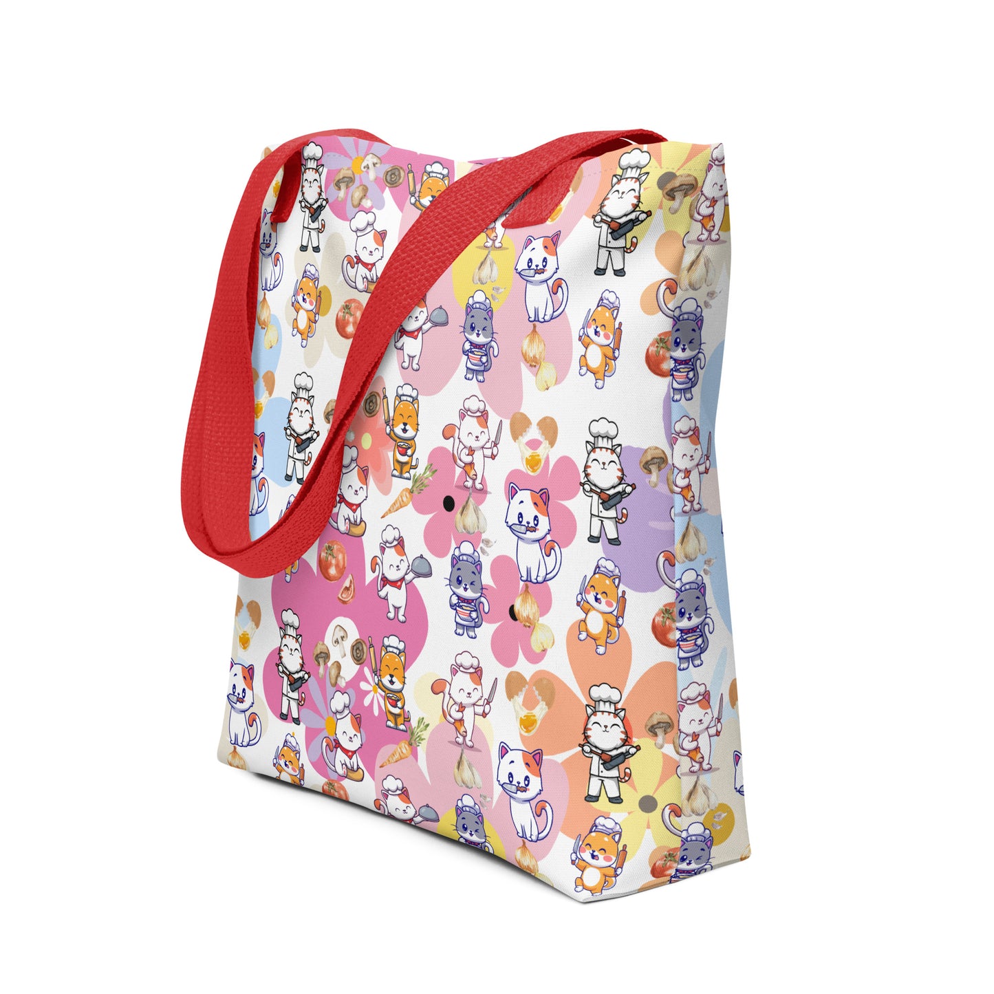 Chef Cat Floral Tote Bag