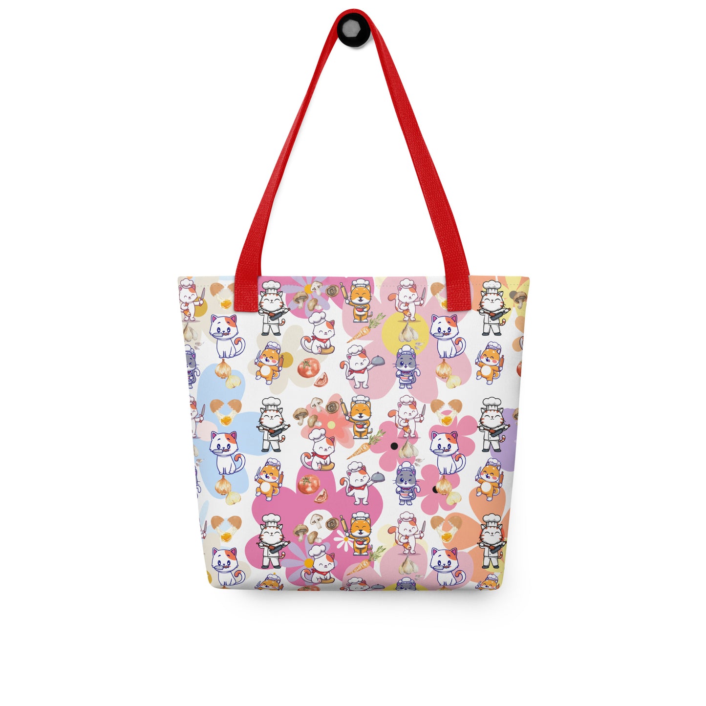 Chef Cat Floral Tote Bag