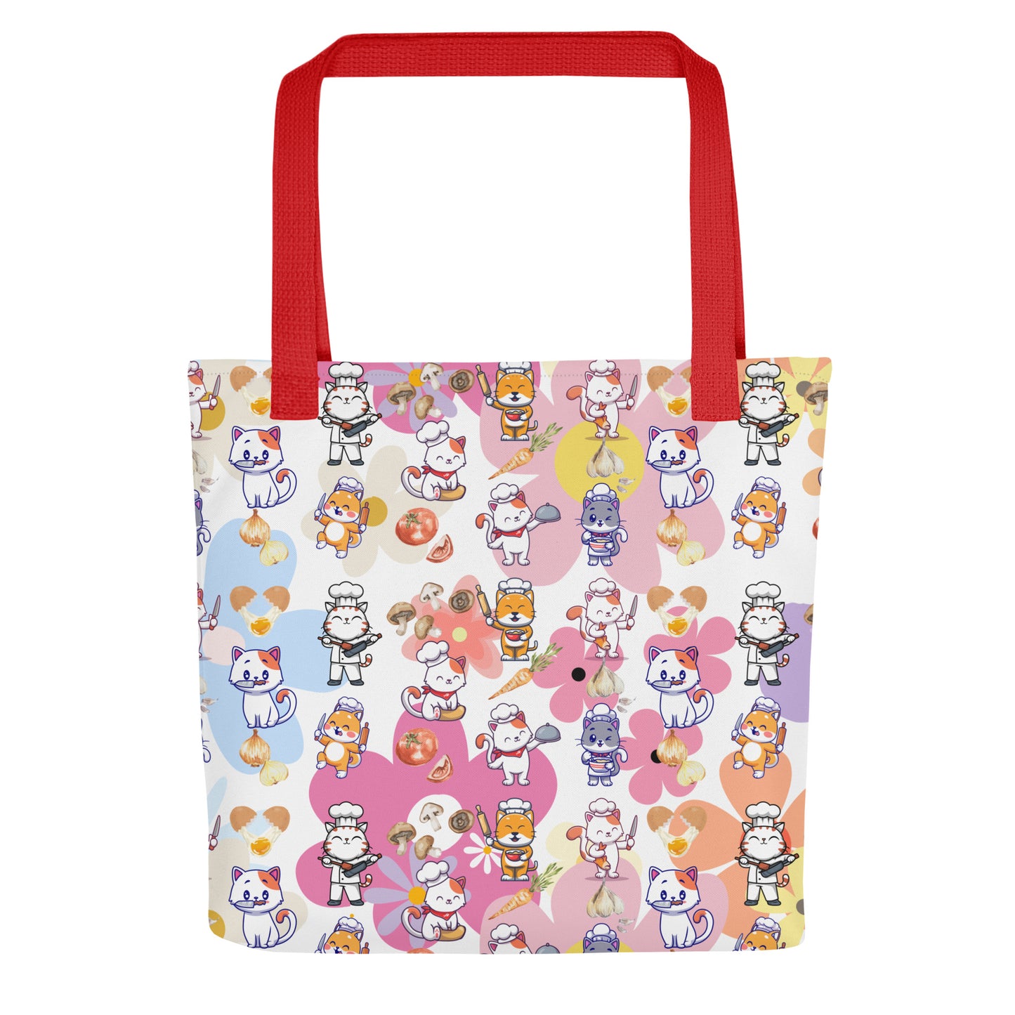 Chef Cat Floral Tote Bag