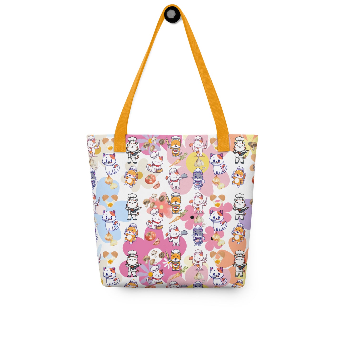 Chef Cat Floral Tote Bag