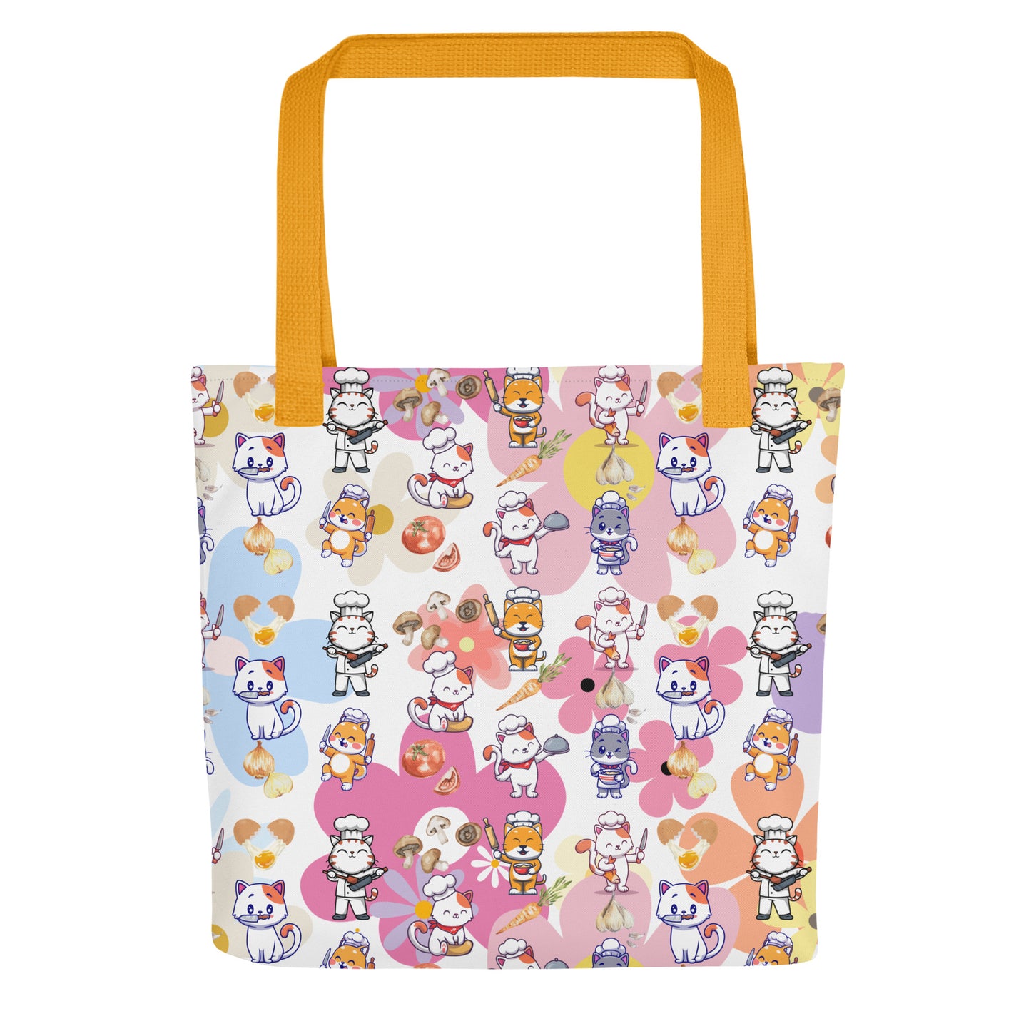Chef Cat Floral Tote Bag