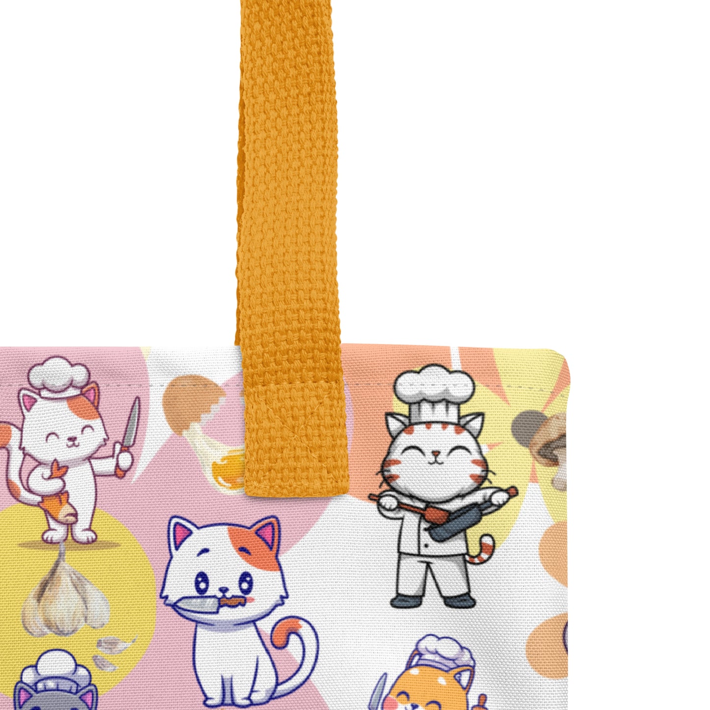 Chef Cat Floral Tote Bag