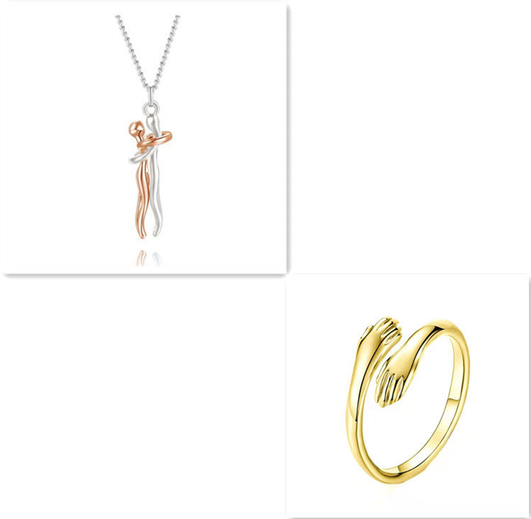 Love Hug Necklace – Unisex Clavicle Chain for Couples