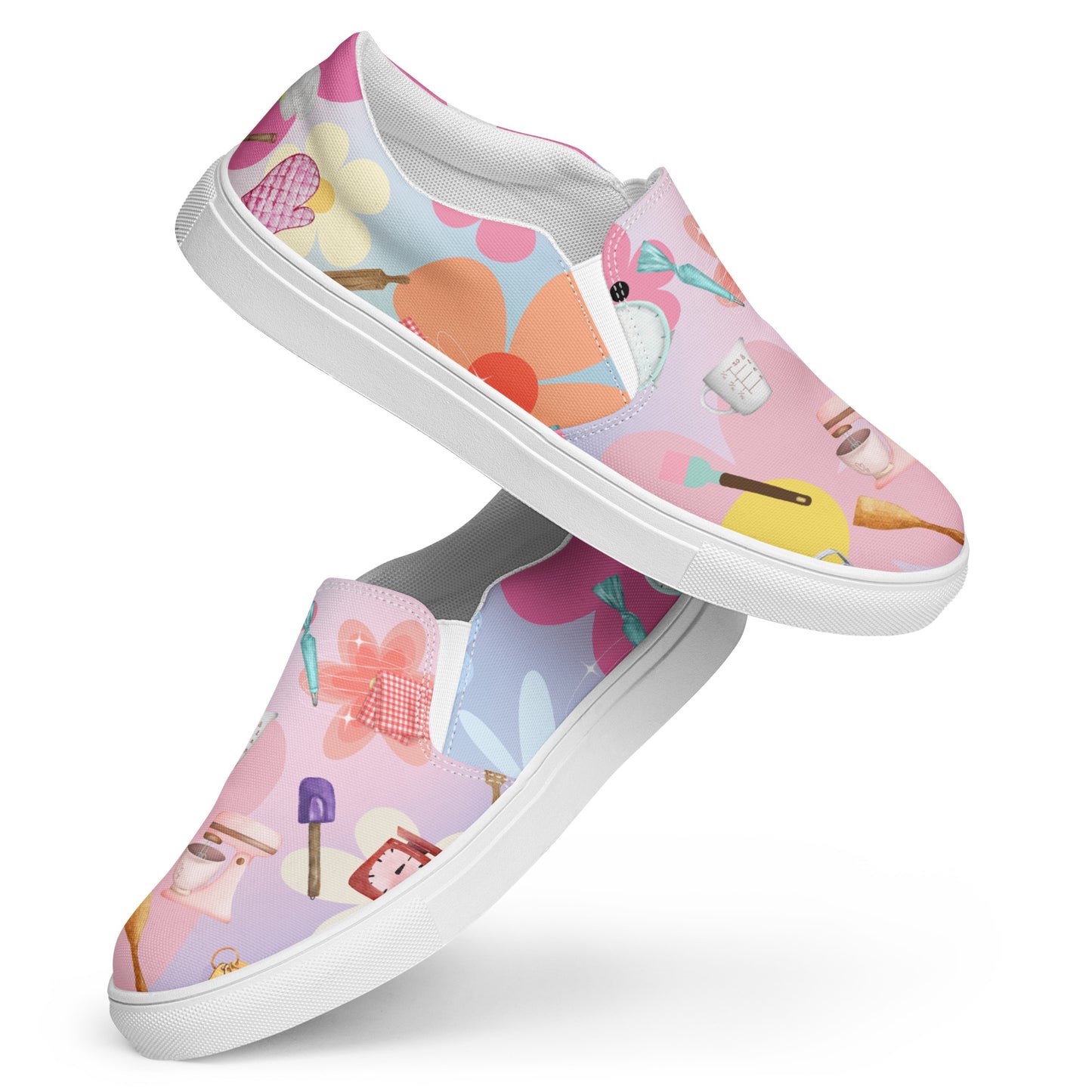 Baker Chef Floral Women’s Slip-On Canvas Shoes