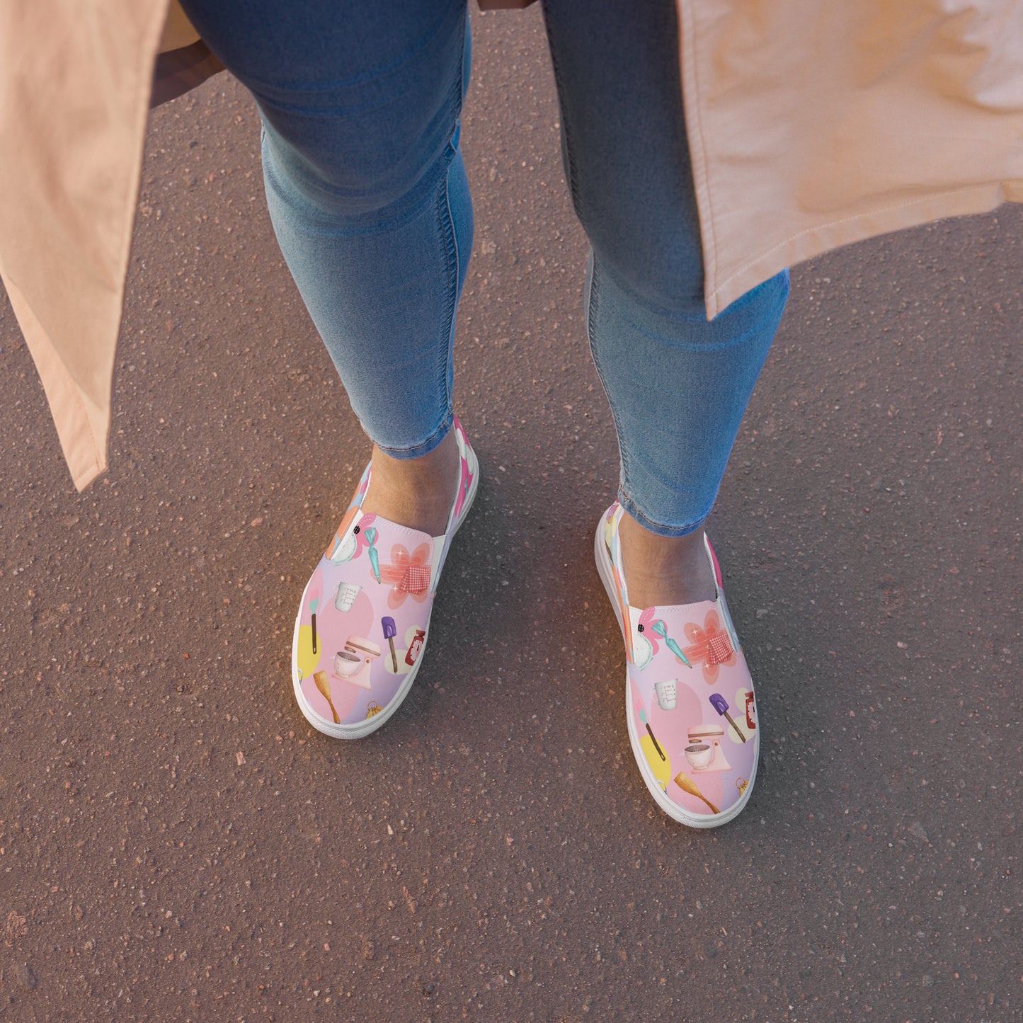 Baker Chef Floral Women’s Slip-On Canvas Shoes