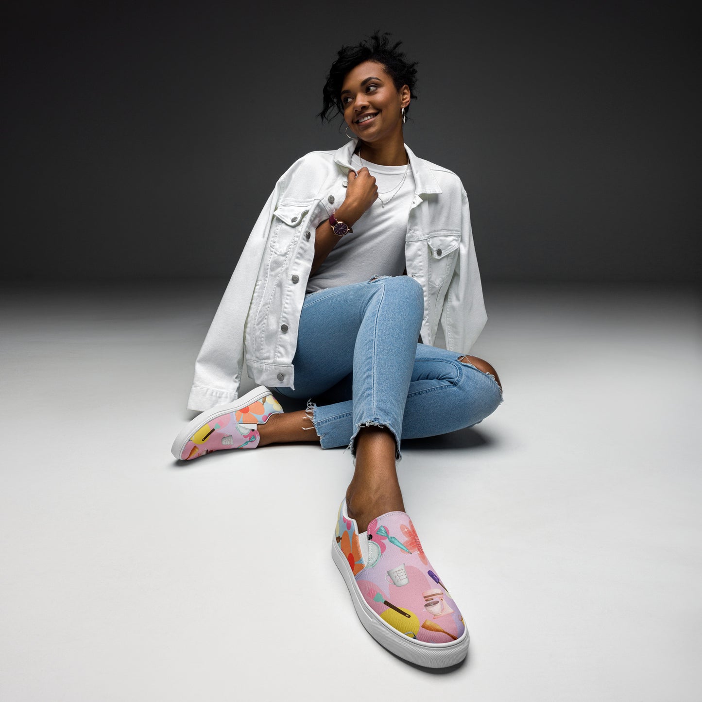 Baker Chef Floral Women’s Slip-On Canvas Shoes